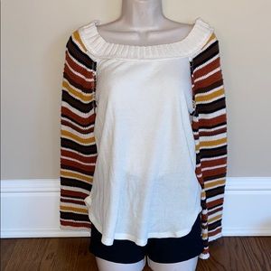 Altar’d State Multi Colored Sleeve Sweater/Waffle